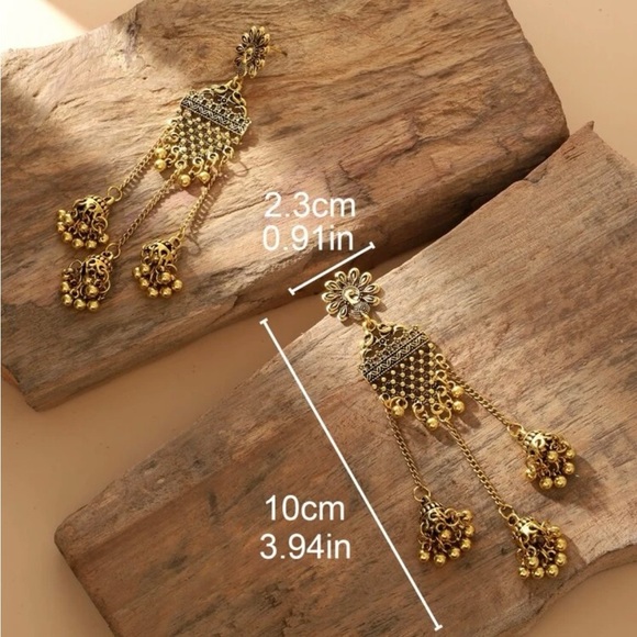 PEACOCK 🦚 decor Jhumka drop earring - Picture 2 of 4